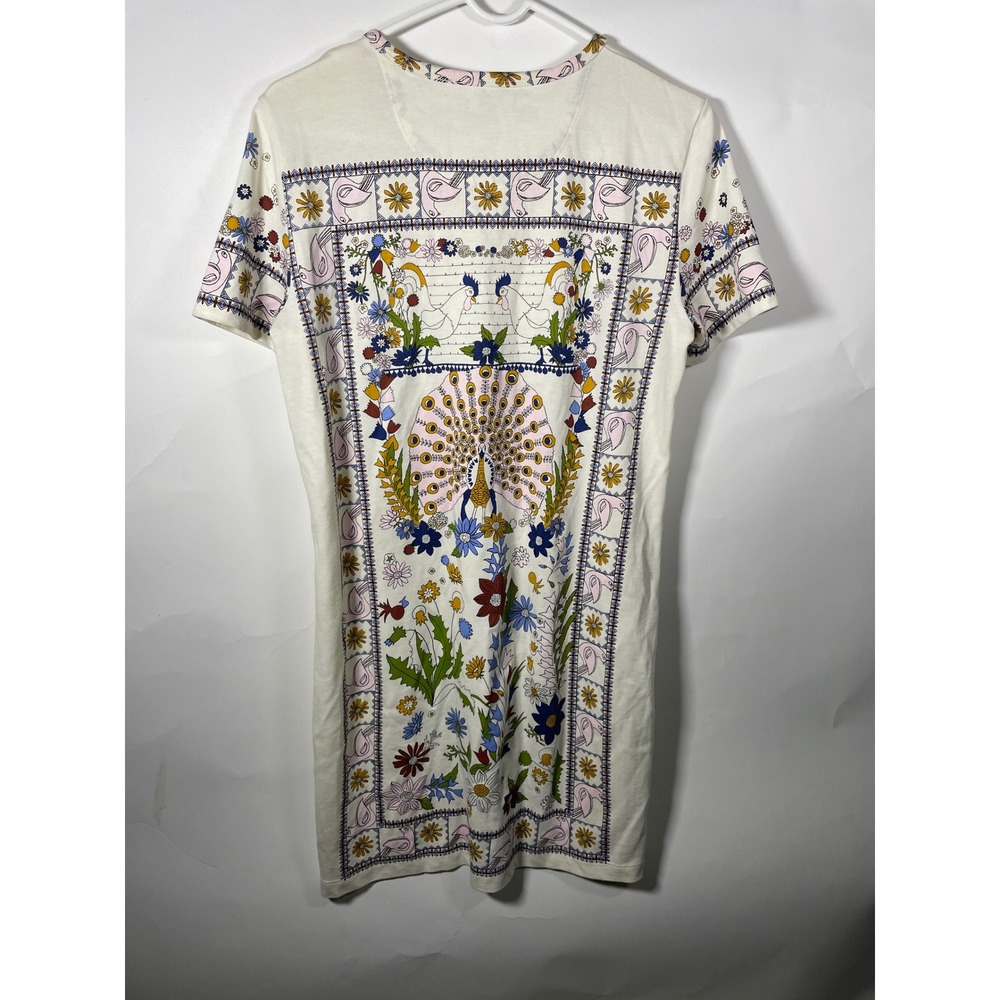 Tory Burch Tee Shirt Dress Womens Short Sleeve Floral Print Casual Designer Boho - Picture 4 of 9
